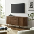 thumbnail image 4 of Harlan 67" Fluted Oval Sideboard Cabinet in Walnut, 4 of 9