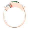 thumbnail image 4 of Three-Stone Engagement Ring for Women - 3.5ct Simulated Emerald in 18K Rose Gold Promise Ring, 4 of 6