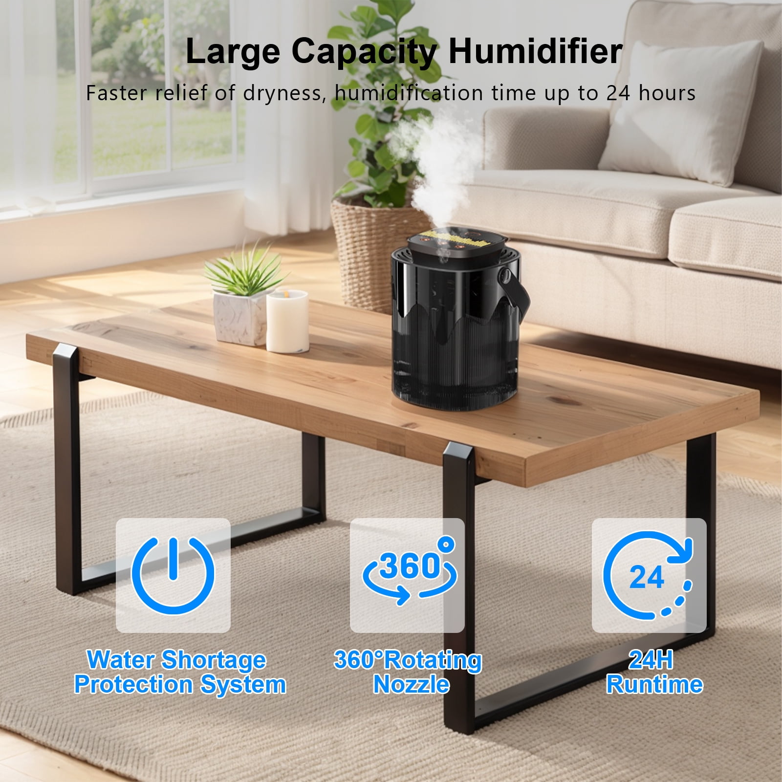 RAPOBRIX 3L Cool & Warm Mist Ultrasonic Humidifier for Bedroom - Quiet Top Fill with Essential Oil Diffuser