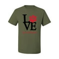 thumbnail image 3 of Wild Bobby, Love My Cat Stole My Heart Red Footprints Animal Lover Men's Graphic T-Shirt, Military Green, Medium, 3 of 3
