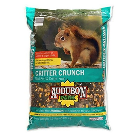 Bird Seed Bag - Audubon Park 12243 Critter Crunch Wild Bird Food, 15 lb, Bag, Seed