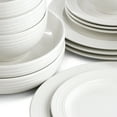 thumbnail image 6 of Elama Nikki 18 Piece Ribbed White Porcelain Dinnerware and Serving Bowl Set, Service for 4, 6 of 8