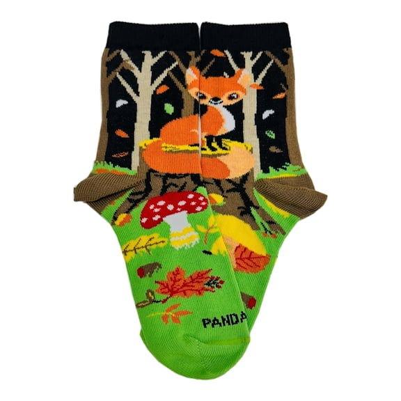 Fox in the Woods Socks from the Sock Panda (Ages 3-7) Size: Small (Age 3-5)