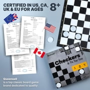 Queensell Large Checkers Board Game & 3Tic Tac Toe Game for Kids and Adults