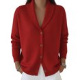 thumbnail image 2 of TGSLY Women's Shawl Collar Sweater Soft Smooth V Neck Button Down Long Sleeve Knit Cardigan Oversize Casual Solid Color Fall Winter Outerwear S, 2 of 4