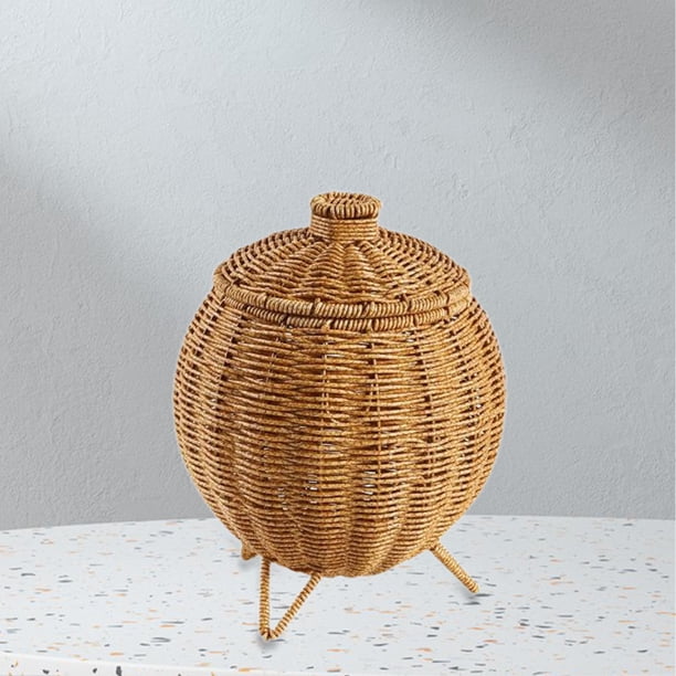 Cestas de almacenamiento tejidas a mano, cesta para huevos, cesta tejida con ilustraciones, cesta de mimbre de imitación para decoración del hogar del