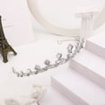 thumbnail image 4 of Zhuge Tiara de boda para novia, diadema de princesa, corona de novia, joyería para el cabello con diamantes de imitación de cristal, decoración para novia, cumpleaños, graduación, boda (plateada), 4 of 5