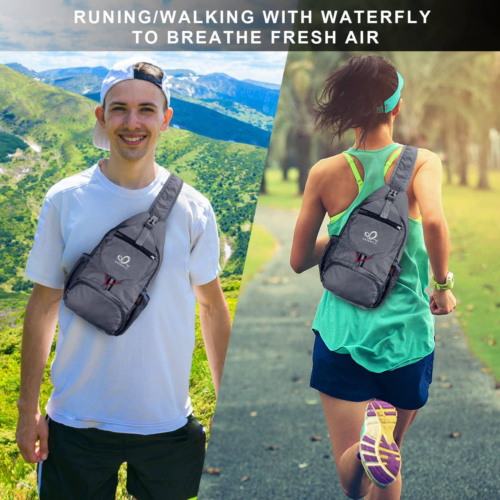 Waterfly Crossbody Sling Backpack Daypack: Lemon Yellow Sling Bag Travel  Hiking Walking Antitheft Chest Bag For Man Woman