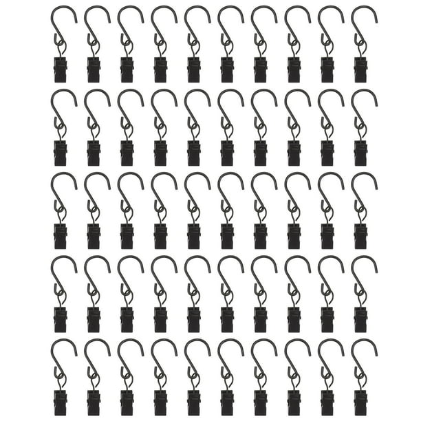 GOOHOCHY 50 piezas de accesorios de fijación para cortinas para el hogar, ganchos resistentes para cortinas, accesorios de abrazadera
