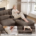 thumbnail image 4 of Hvoonc 98" Modular Sectional Sofa for Living Room, L Shaped Couch with Ottoman Chaise, Chenille Upholstery, Brown, 4 of 9