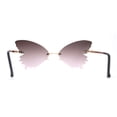 thumbnail image 4 of Womens Die Cut Butterfly Shape Rimless Funky Party Sunglasses Gold Brown Pink, 4 of 4