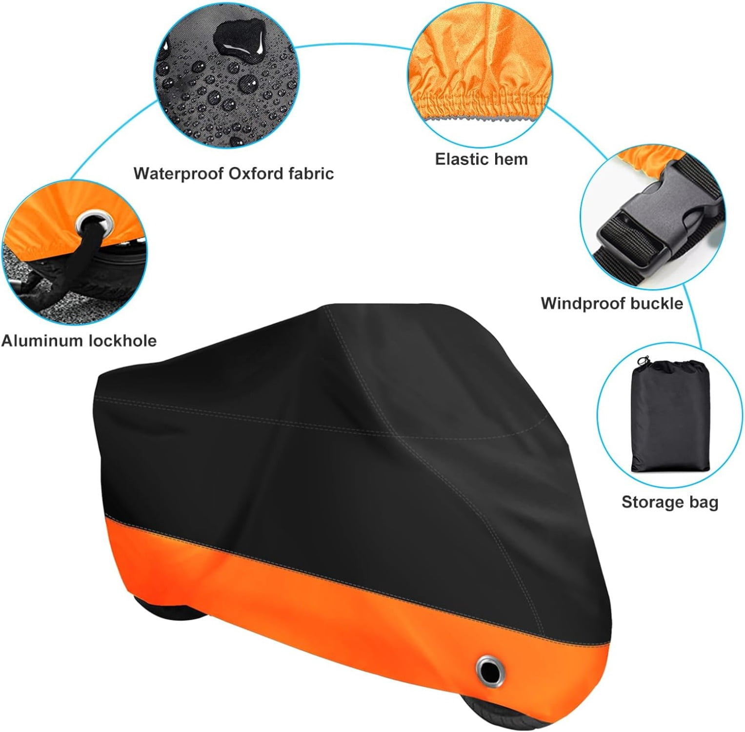 210D Oxford all-weather waterproof, dustproof, and UV resistant motorcycle cover protector, suitable for various types of motorcycles, electric vehicles, etc