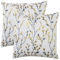 thumbnail image 1 of Funda de almohada Pastoral con flores y hojas, funda de almohada para el hogar, funda trasera para la cintura, sin núcleo, 2 uds., 1 of 5
