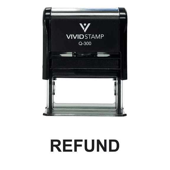 Vivid Stamp REFUND Self Inking Rubber Stamp (Black Ink) - Large