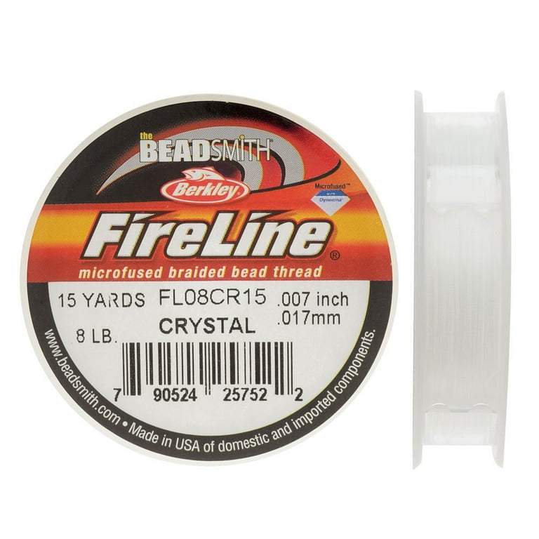 FireLine Braided Beading Thread, 8lb Test and 0.007 Thick, 15 Yard Mini  Spool, Crystal Clear 