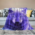 thumbnail image 2 of FUMJ White Purple Lightning Wolf Throw Blanket,Soft Flannel Cozy Plush Blankets Gifts for Adults Men Women, Lightweight Fuzzy Warm Funny Farmhouse Blanket Throw for Couch Sofa Bed All Season, 2 of 6