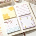 thumbnail image 3 of Hyknon Sticky Notes Sets 3×3 Inch , 4 Pack Total 200 Sheets Floral & Planner Style Memo Pads, Self-Adhesive Lined/Blank Note Tabs, Cute & Functional Notes for Office Journal Organization (A), 3 of 7