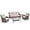 Brown/Beige, variant on Jentlehouse 5 Pieces Outdoor Patio Furniture Set,Wicker Rattan Patio Sofa Set with Swivel Chairs,2-Tier Table and Side Table,Outdoor Conversation Set for Poolside Balcony Backyard Porch