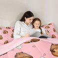 thumbnail image 4 of Erosebridal Boys Girls Cartoon Capybaras Twin Comforter Sets 3-Piece,Kids Cute Flowers Love Heart Bedding Set,Pink Reversible, 4 of 7