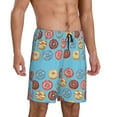 thumbnail image 2 of Balery Cute Donut Pantalones cortos de pijama de punto de algodón para hombre con cinturilla y bolsillos-3X-Large, 2 of 6