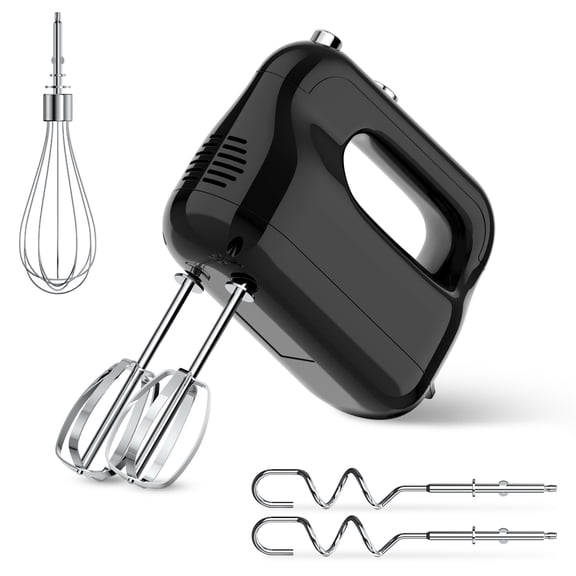Hivroo Electric Hand Mixer, 5-Speed with Stainless Steel Beaters & Dough Hooks for Baking Cake Egg Cream Food