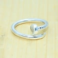 thumbnail image 4 of Solid Nail wrap ring, 925 Sterling Silver Ring, Adjustable Ring, Minimalist Ring, Handmade Ring, 4 of 8