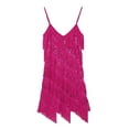 thumbnail image 3 of Raenseen Women's Sequins Tassel Dance Costume Samba Rumba Tango Dance Dress 1920s Flapper Cocktail Rose One_Size, 3 of 8