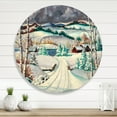 thumbnail image 2 of Designart 'Snowy Road In Countryside Winter Landscape' Traditional Circle Metal Wall Art 11x11 - Disc of 11, 2 of 5