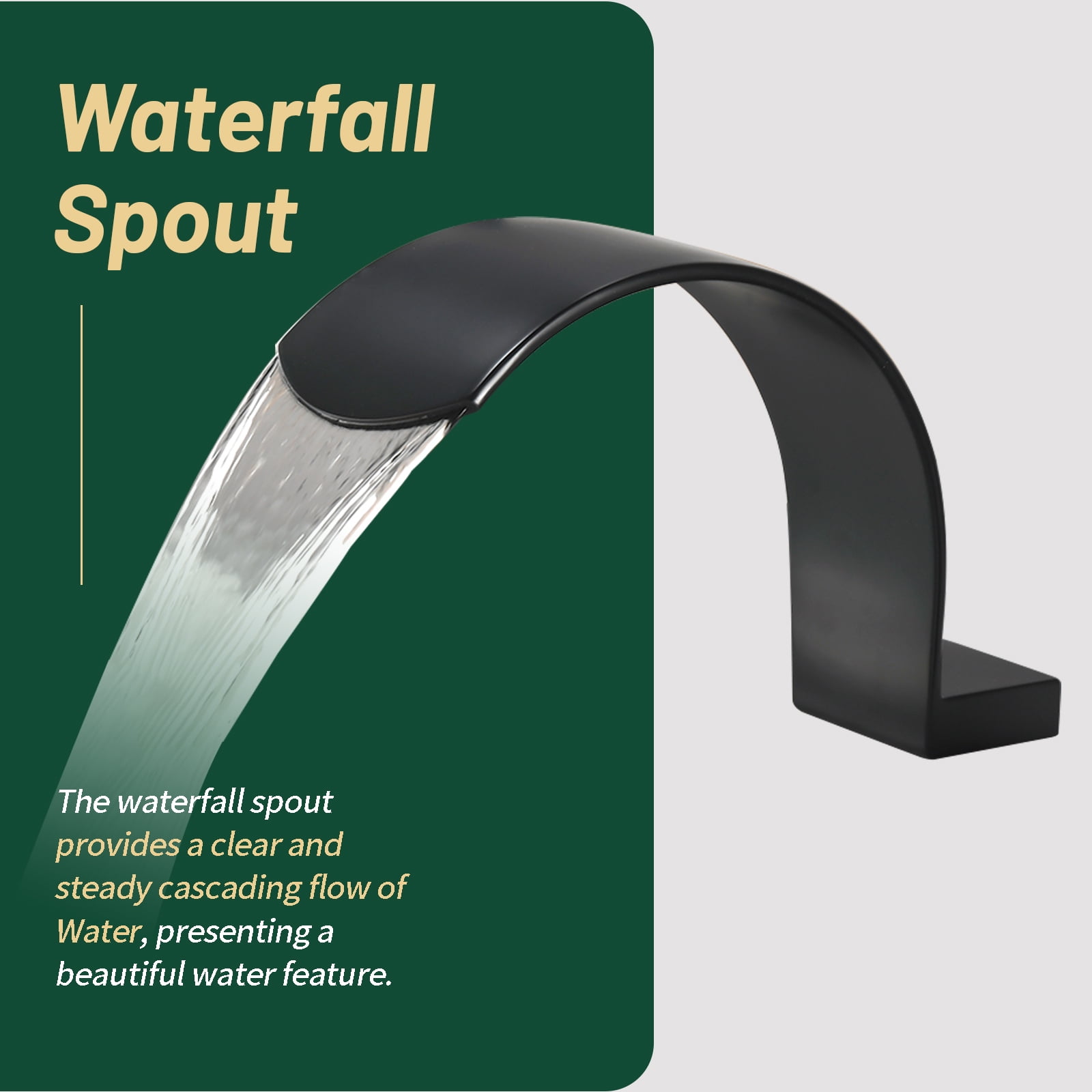 Cobbe Bathroom Bathtub Shower Faucet Set with Handheld Sprayer and 3.78-Inch Wide Tub Spout Single Handle 4-Hole Mount Matte Black