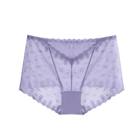 Price Cut: Womens Panties Bikini  Ropa Interior Mujer  Women s Plus Size Solid Color Sexy Lace Underwear SOPATENOR Purple L