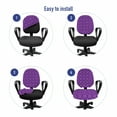 thumbnail image 4 of Geometrical Office Chair Slipcover, Continuous Pattern with Abstract Purple Tones Striped Rounds Print, Protective Stretch Decorative Fabric Cover, Standard Size, Quartz Violet Fuchsia, by Ambesonne, 4 of 5