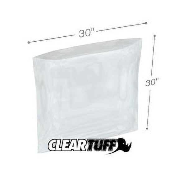 ClearTuff - 30" x 30" 2 Mil Flat Poly Bags - 250/Case