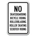 thumbnail image 1 of SignMission Skateboarding, Bicycle, Rollerblading, Roller Skating, Scooter Riding 12" x 18" Heavy Gauge Aluminum Signs, White, 1 of 1