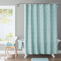 Better Homes & Gardens Scalloped Trellis Embroidered Fabric Shower Curtain