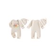 thumbnail image 2 of Cjfdfy Newborn Baby Boy Girl Fall Outfit New To The Farm Print Long Sleeve Waffled Romper And Hat Infant Cute Cow Farm Outfit 0-18M Newborn Coming Home Clothes, 2 of 9