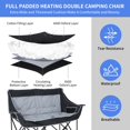 thumbnail image 5 of Slsy Oversized Heated Double Camping Chair, 2-Person Heated Folding Chairs for Outdoor Sports w/ 3 Heat Levels & 4 Heating Zones, Patio Lounge Chairs Folding Camping Chair Supports 550 lbs, 5 of 8