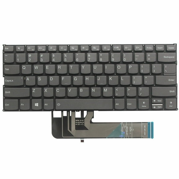 New US Gray English Backlit Laptop Keyboard (Without palmrest) Replacement for Lenovo Yoga 730-13IKB 730-13IWL 730-15IKB 730-15IWL Light Backlight