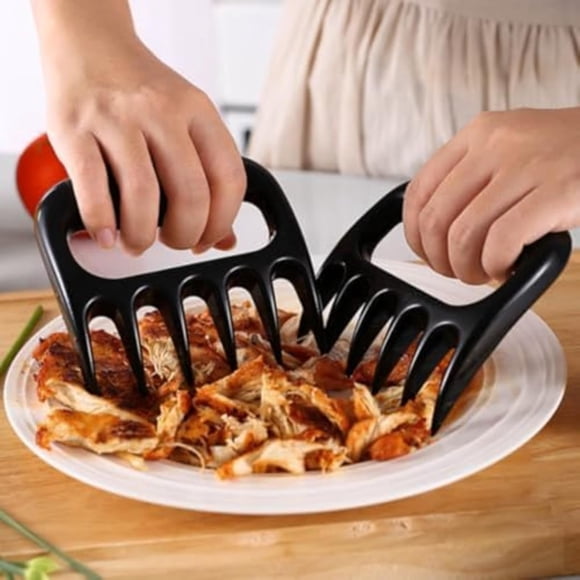 2PC Heavy-Duty Plastic Meat Shredder Claw - BBQ Grill Shredding Tool for Pulled Pork, Chicken, Beef, Durable, Compatible with Grills, BBQs, Slow Cookers & Ovens.,Black