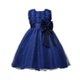 thumbnail image 5 of Fesfesfes Girls Princess Dress Sleeveless Bow A Line Formal Party Gown for Special Occasion Elegant Floral Glitter Tulle Skirt Big Kids Flower Girl Birthday Wedding Outfit(Blue,9-10 Years), 5 of 9