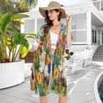 thumbnail image 5 of BZSMCE Women Creatively Garden Serenity Print Beach Cover-ups Size:S-2XL, 5 of 7
