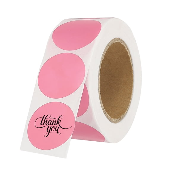 Uxcell 500 Pcs Round Thermal Labels, 1 Inch Circle Colored Stickers Self Adhesive Circle Tags for Thermal Print Office Home Decor Diary To-do List Travel Notebook, Pink