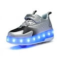 thumbnail image 3 of Kids Roller Skates Light up Shoes with Wheels Shoes LED USB Charging Roller Sneakers for Girls Boys Birthday Christmas Gift, 3 of 17
