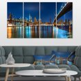 thumbnail image 1 of Brooklyn et Manhattan Ponts Nuit - Impression sur Toile Paysage Urbain, 1 of 3