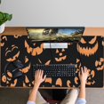 thumbnail image 4 of Long Mouse Pads for Desk,Black Halloween Pumpkin Faces Desk Mats on Top Of Desks, Desk Mouse Pad Extra Large with 3mm Non-Slip Base and Stitched Edge for Gaming,Office,Work,Home 47.3"x23.6", 4 of 6