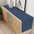 thumbnail image 4 of Navy Blue Geometric Table Runner - 108 Inch Long, Kitchen Dining Table Runner Dresser Scarves, Modern Pure Color Abstract Striped Farmhouse Decor for Coffee Tables Wedding Party Banquet, 4 of 8