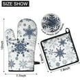 thumbnail image 6 of Blue Christmas Snowflake Pattern Kitchen Oven Mitt and Pot Holder Sets 2 Pcs for Baking, Cooking and Grilling, Heat Resistant Up To 392 °F, 6 of 7