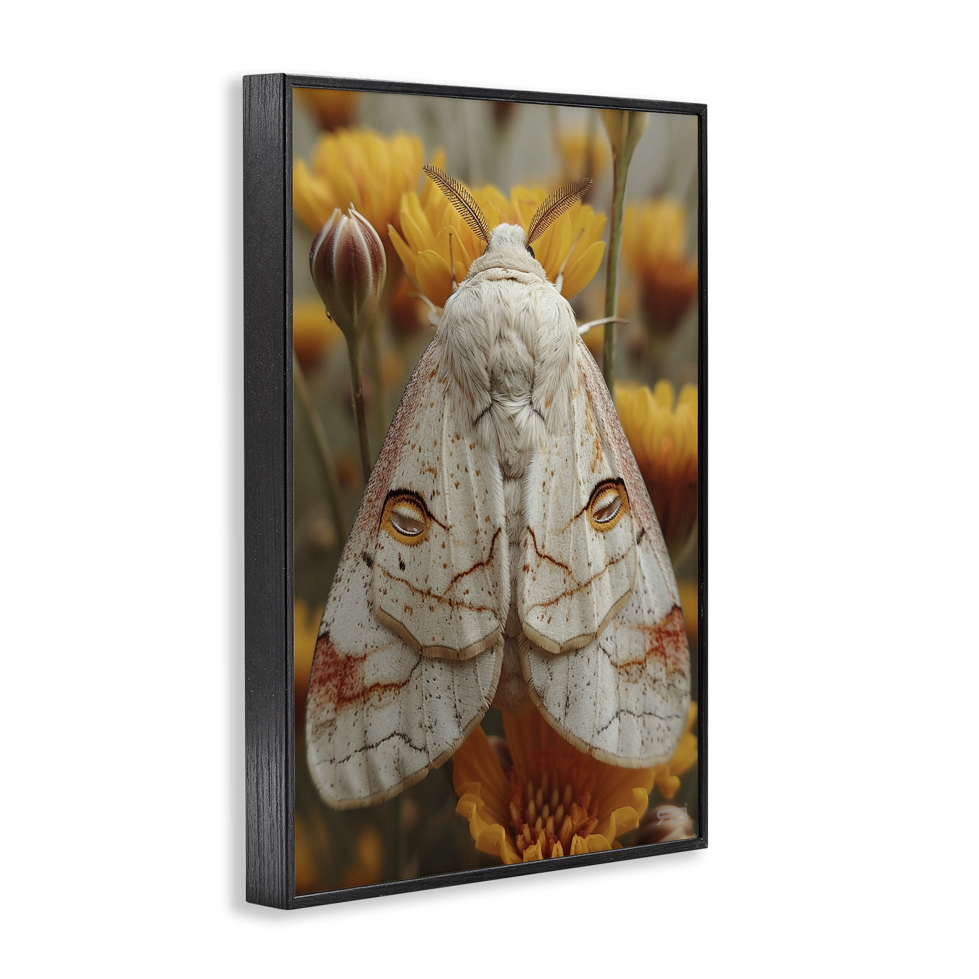 Stupell Industries Delicate Luna Moth Animals & Insects Painting Black Framed Art Print Wall Art, 12 x 18