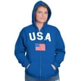 thumbnail image 3 of USA Patriot 4th of July Memorial Day Zip Up Hoodie Men's Women's Brisco Brands M, 3 of 6