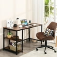 thumbnail image 3 of Gymax Bureau d'Ordinateur 55 Pieds' Table d'Étude Poste de Travail Maison avec Étagère Réglable Café, 3 of 10