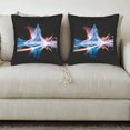 thumbnail image 3 of Set of 2 18x18in Throw Pillow Covers - Futuristic Mountain Design with Vibrant Blue & Orange Light Perfect for Couch Bed Car, 3 of 8